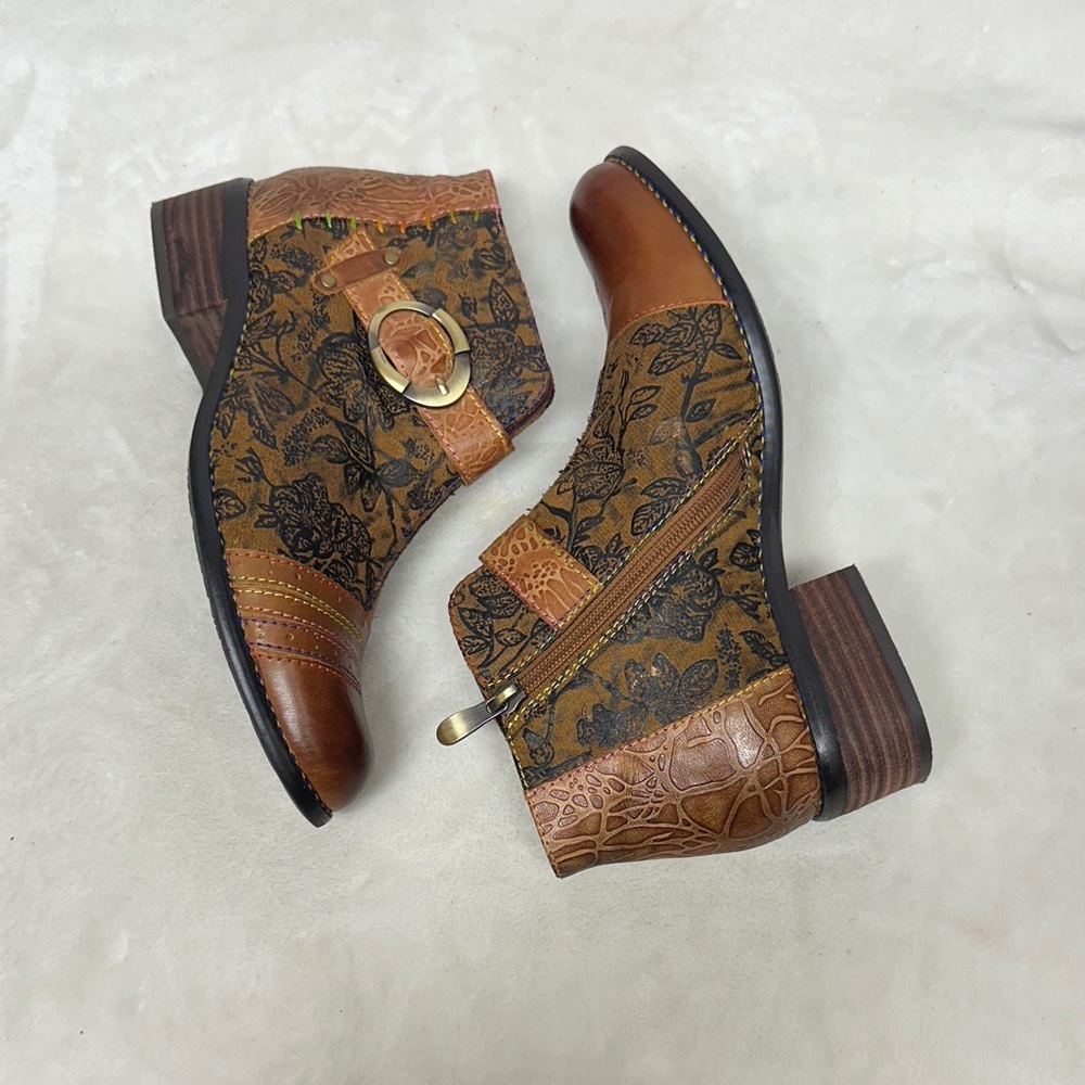 Spring Step L'Artiste Georgiana  Multicolor Leather Ankle Boots
